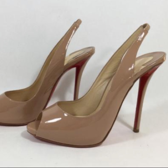 Christian Louboutine Nude 120 Slingback Pumps - Picture 6 of 16